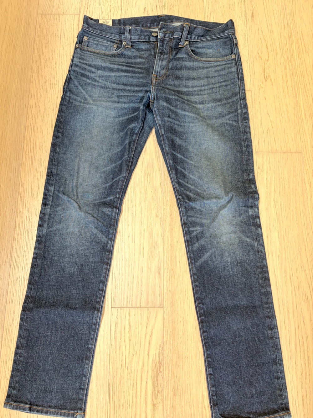 J. Crew Men's Slim Straight Jeans in Dark Indigo Wash